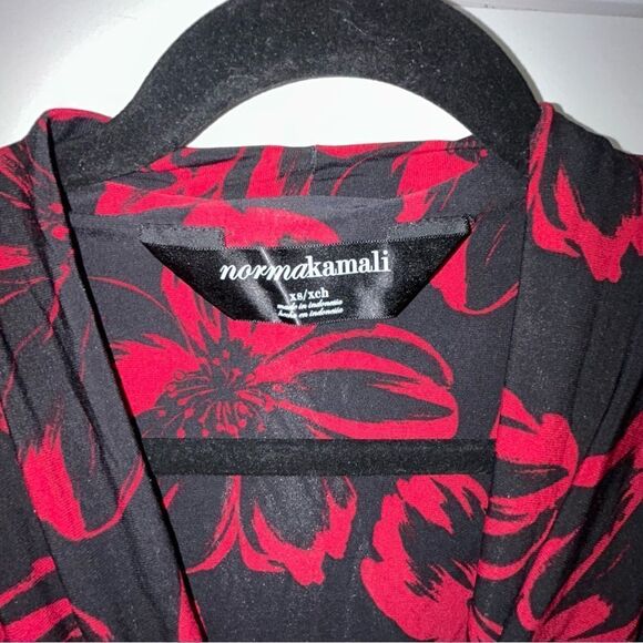 Norma Kamali Floral Print Faux Wrap Dress - Picture 6 of 10